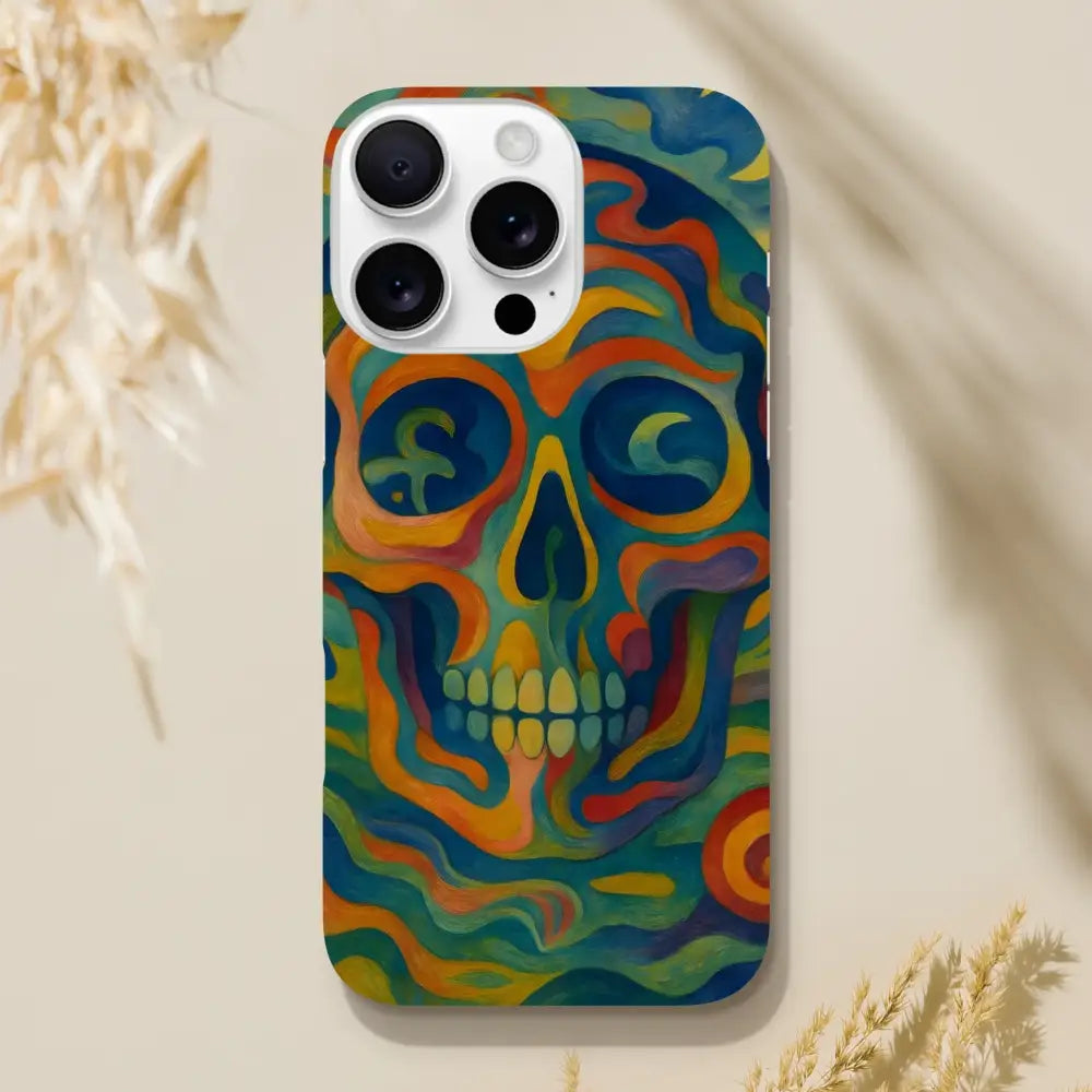 Colorful skull iPhone Slim Case with abstract design for PixiOnyx Craniocolor series