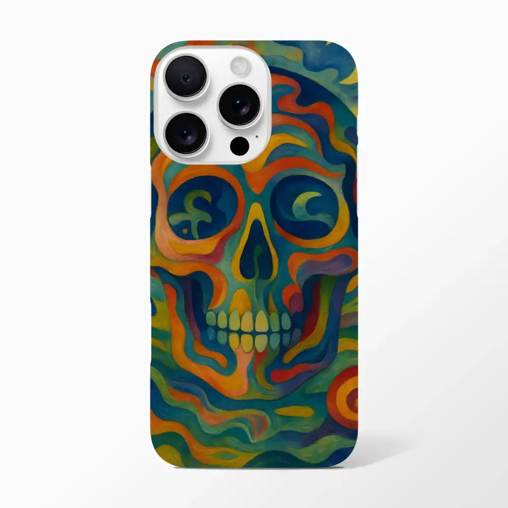 Colorful skull phone case for iPhone Slim Case – Craniocolor PixiOnyx Abstract Skull Grip Shell