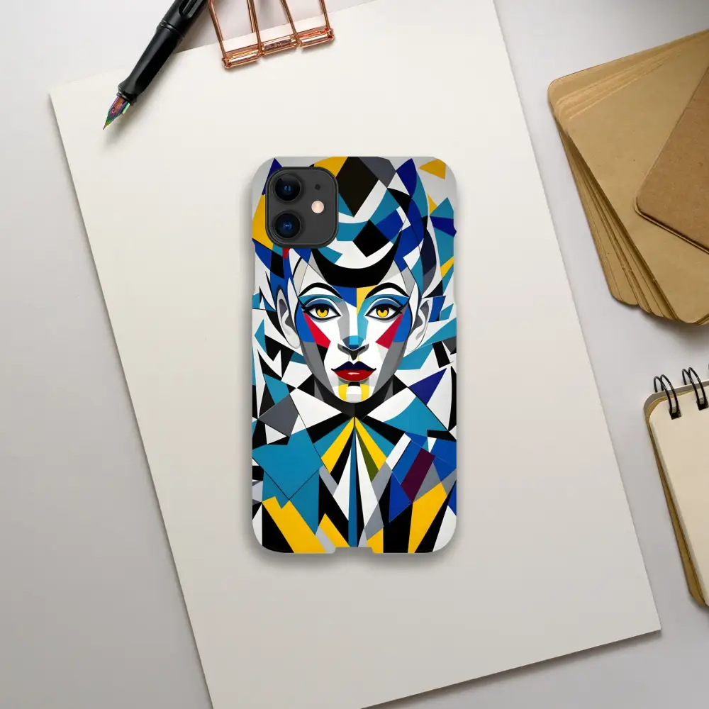 Geometric woman phone case on iPhone Slim Case Fragmented Muse PixiOnyx Artistic Cover