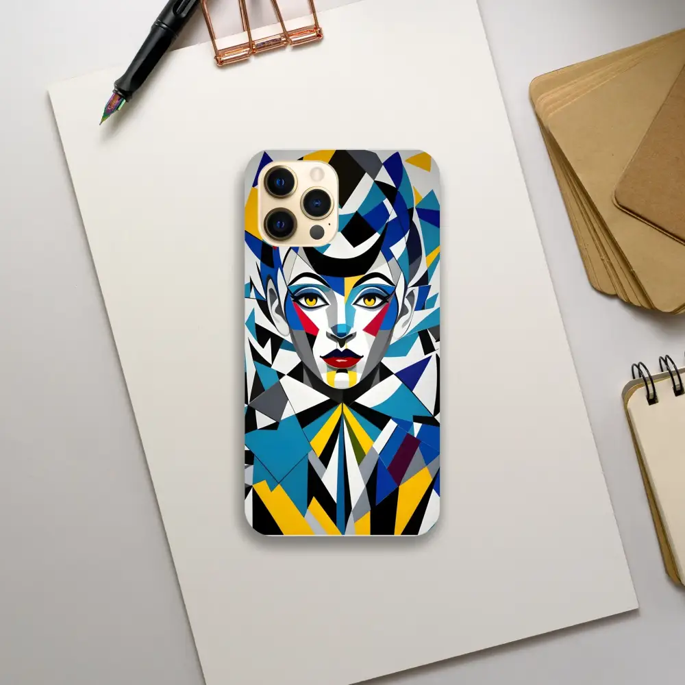 Geometric woman design on iPhone Slim Case Fragmented Muse PixiOnyx Artistic Cover