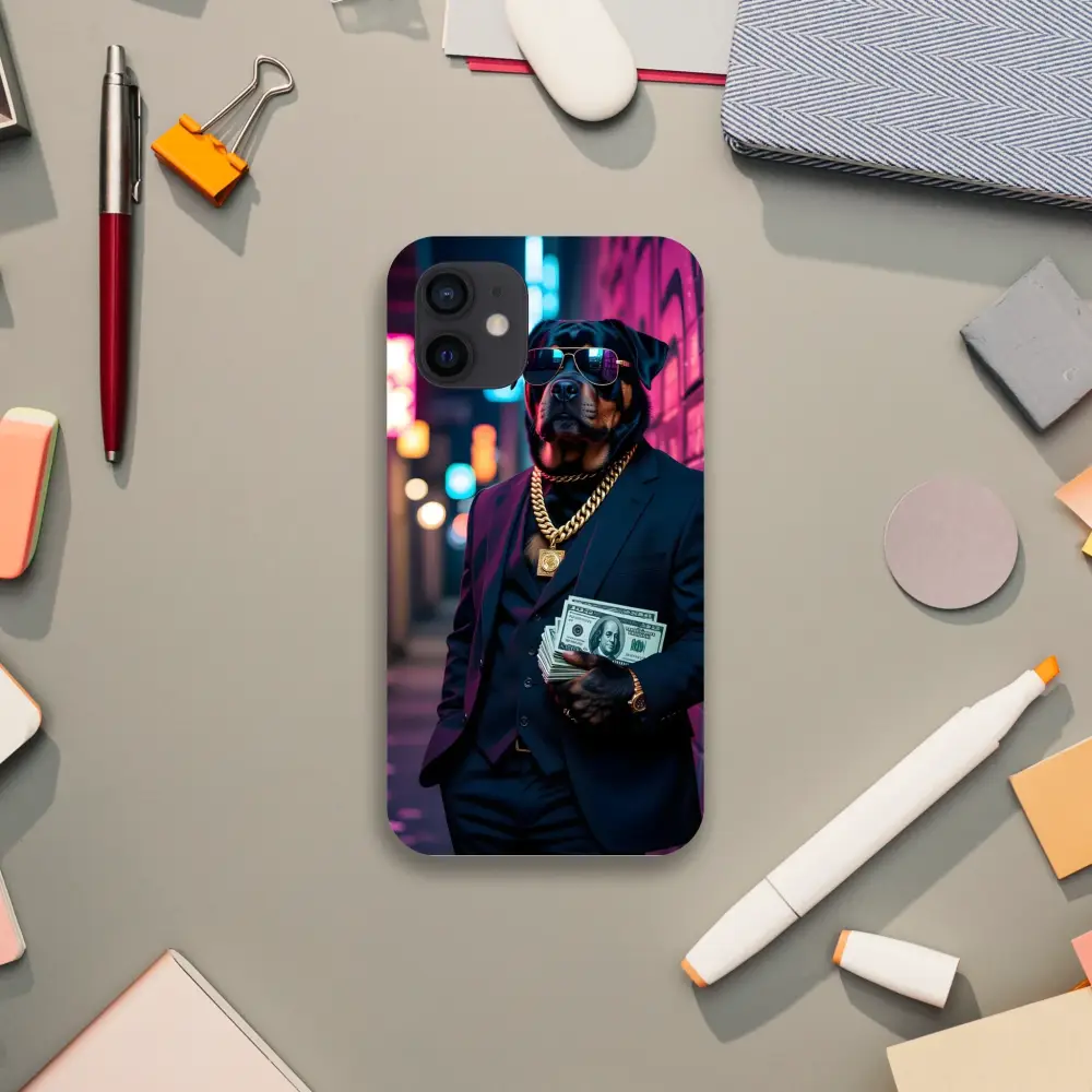 IPhone Slim Case Kingpin K9 featuring a stylish dog in a suit design