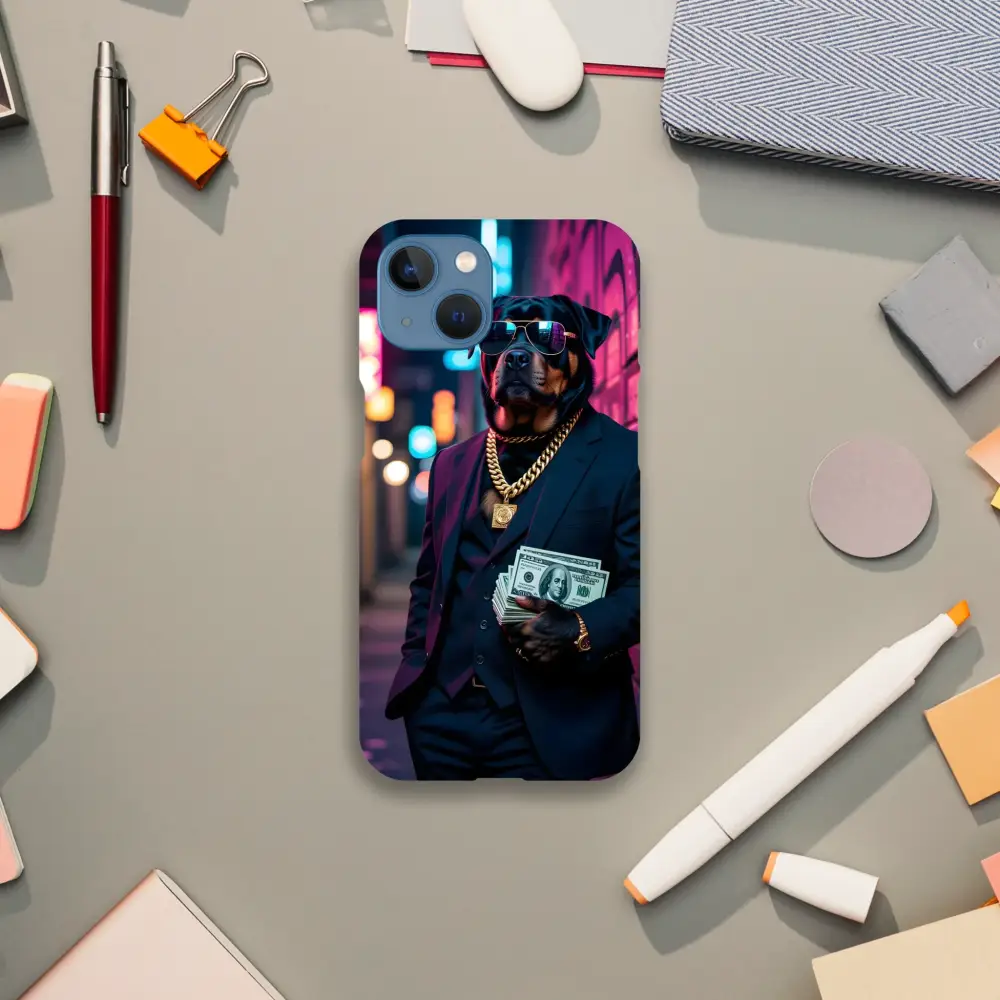 IPhone Slim Case Kingpin K9 featuring a dog in a suit for street style fashion