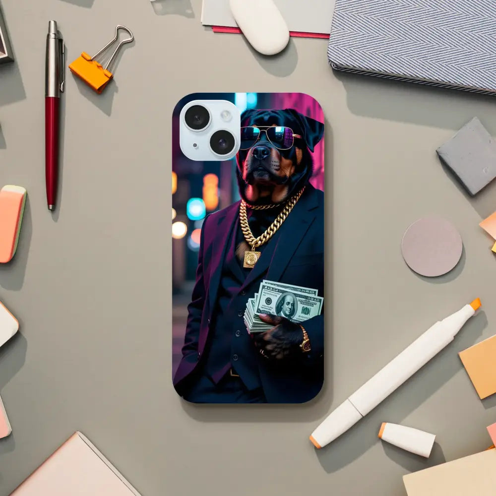 Dog-themed iPhone Slim Case Kingpin K9 displayed in PixiOnyx Street Style