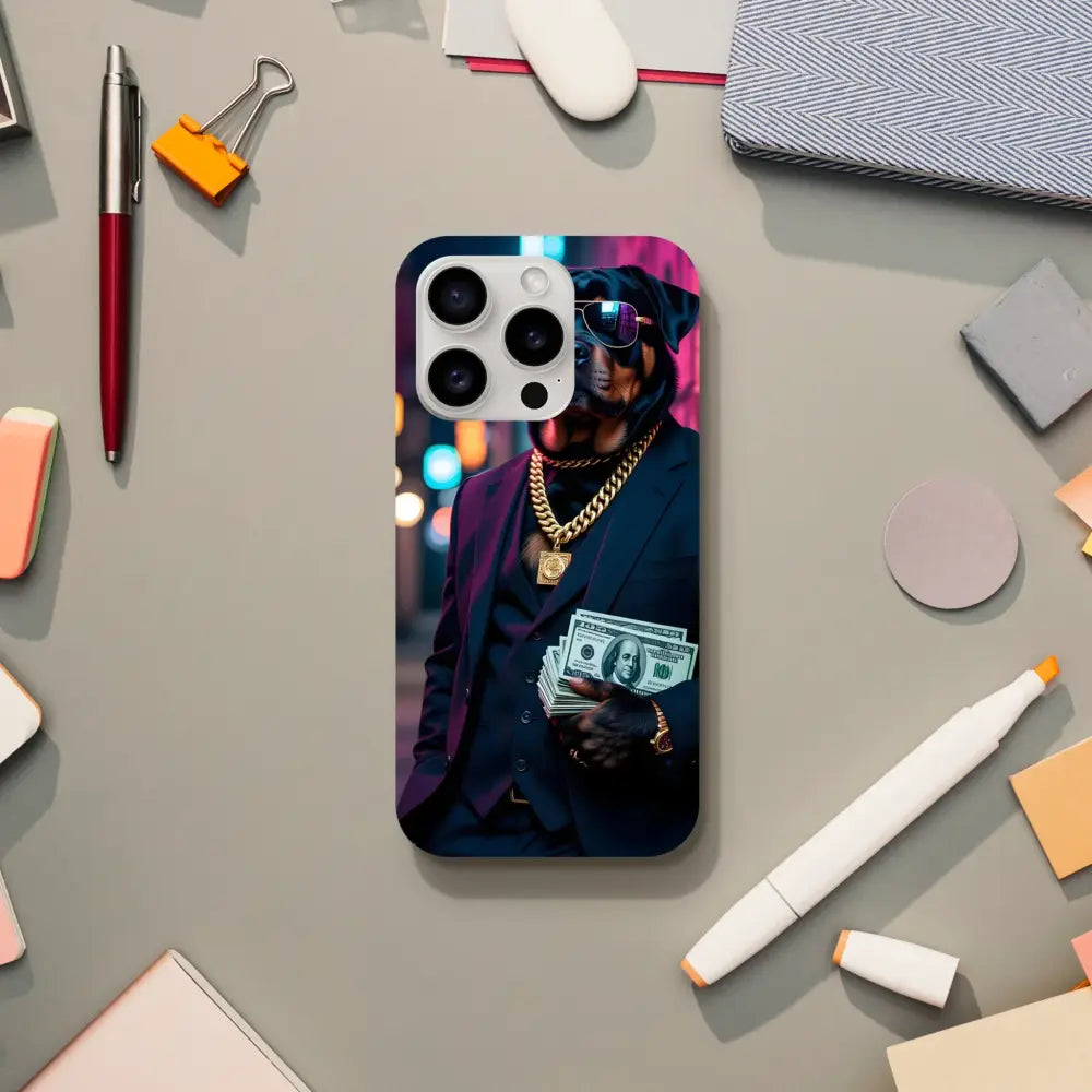 IPhone Slim Case Kingpin K9 with dog in suit design for Street Style style