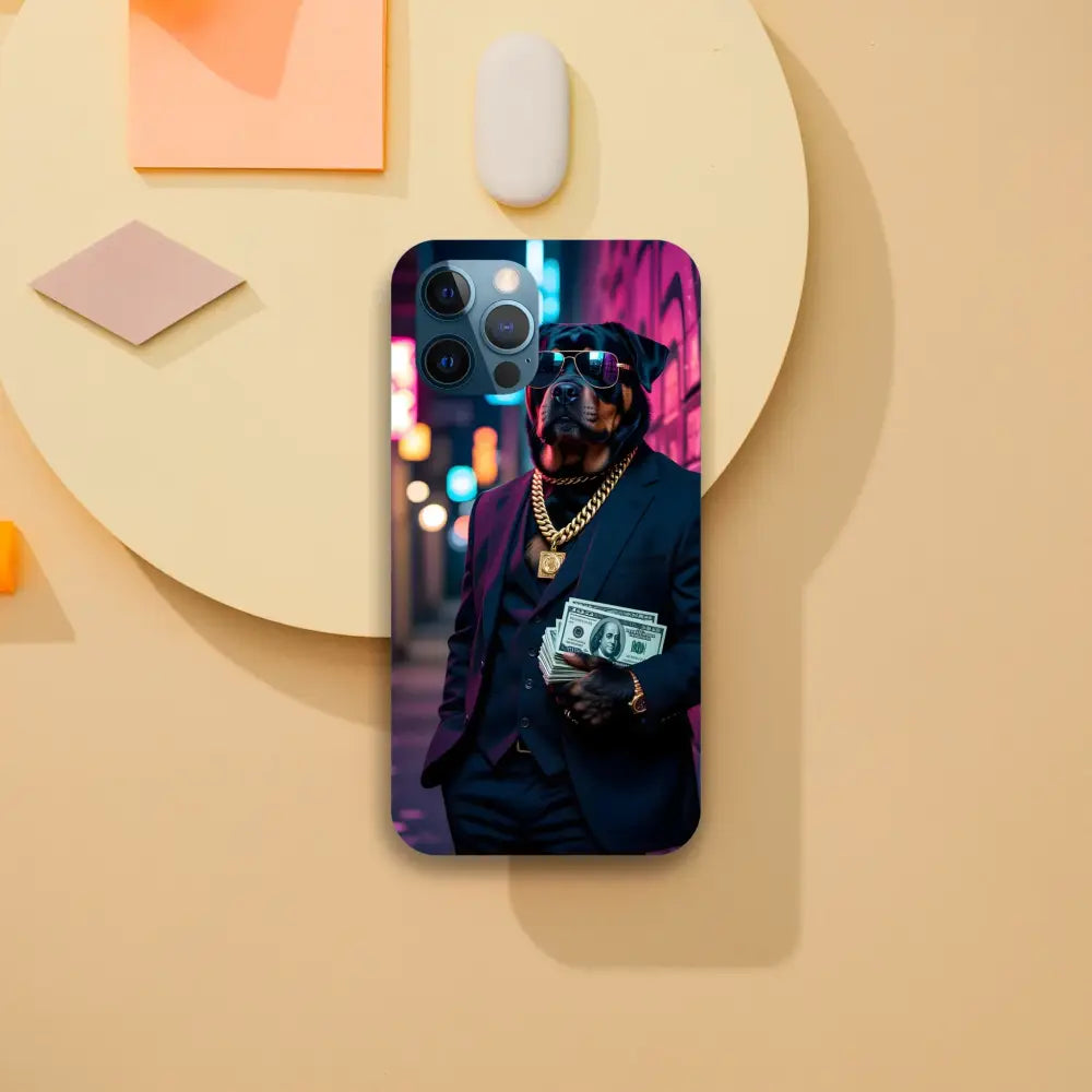IPhone Slim Case Kingpin K9 featuring a dog in a suit for street style protection