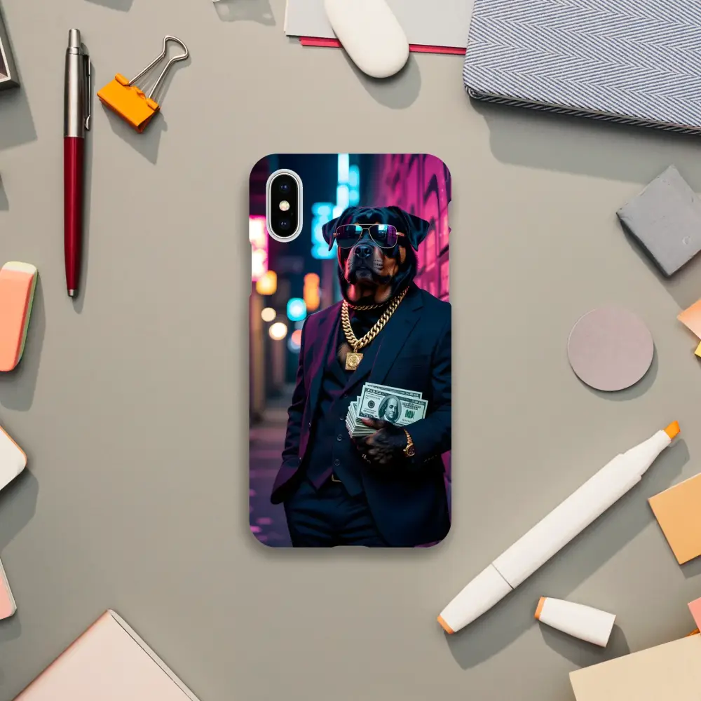 Dog-themed iPhone Slim Case named Kingpin K9 by PixiOnyx Street Style