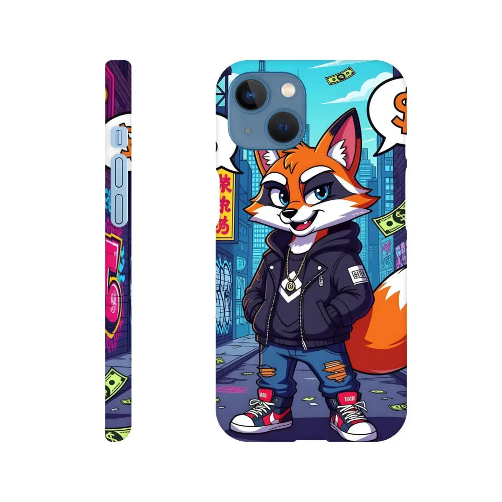 Cartoon fox iPhone case from PixiOnyx Urban Armor Slim Case Street Hustle Fox collection