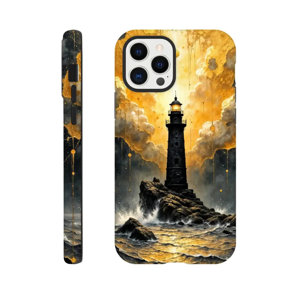 IPhone Tough Case with abstract lighthouse masterpiece on glossy polycarbonate outer surface