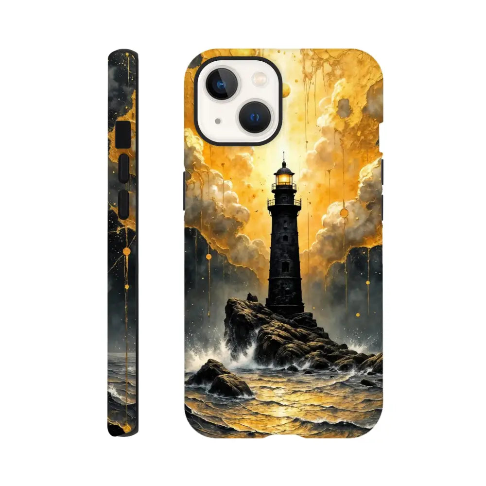 IPhone Tough Case Beacon of the Veil with abstract lighthouse masterpiece on glossy polycarbonate outer