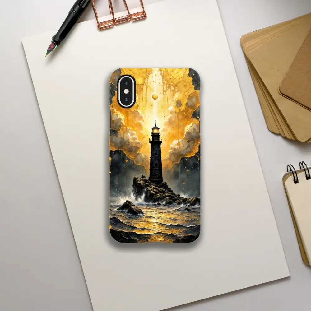 IPhone Tough Case with abstract lighthouse masterpiece and glossy polycarbonate outer surface