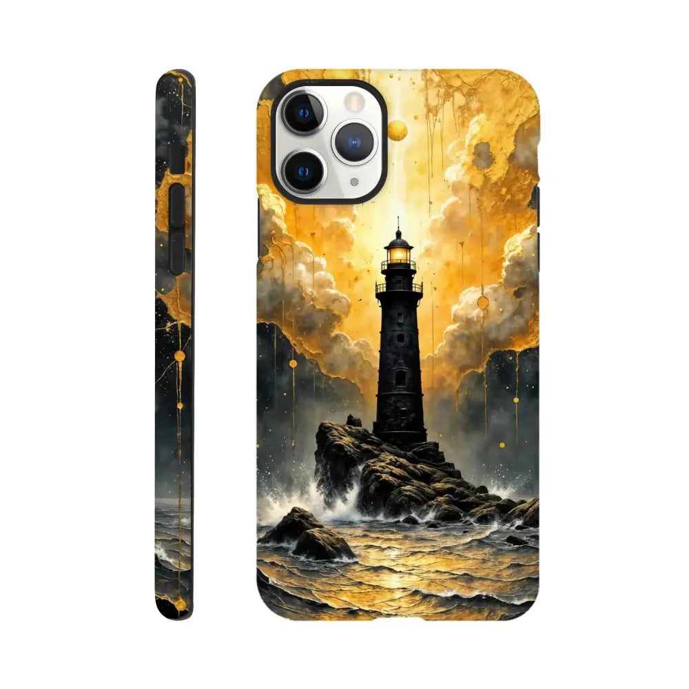 IPhone Tough Case with abstract lighthouse masterpiece on glossy polycarbonate outer surface