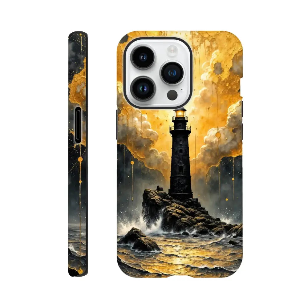 IPhone Tough Case with abstract lighthouse masterpiece on glossy polycarbonate outer surface