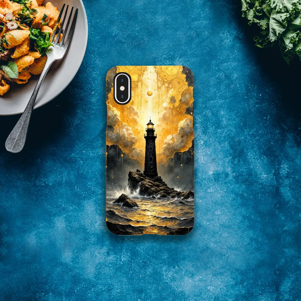 IPhone Tough Case with abstract lighthouse masterpiece and glossy polycarbonate outer surface