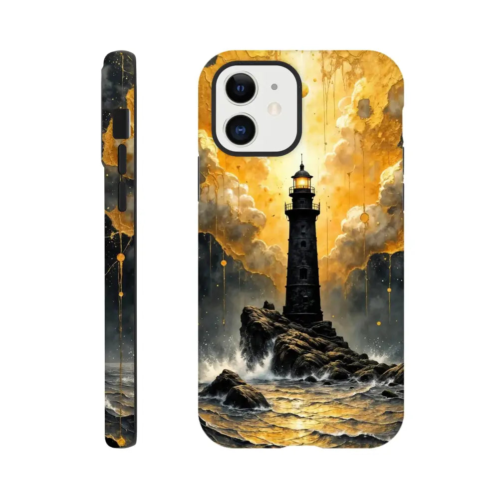 IPhone Tough Case with abstract lighthouse masterpiece design on glossy polycarbonate outer surface