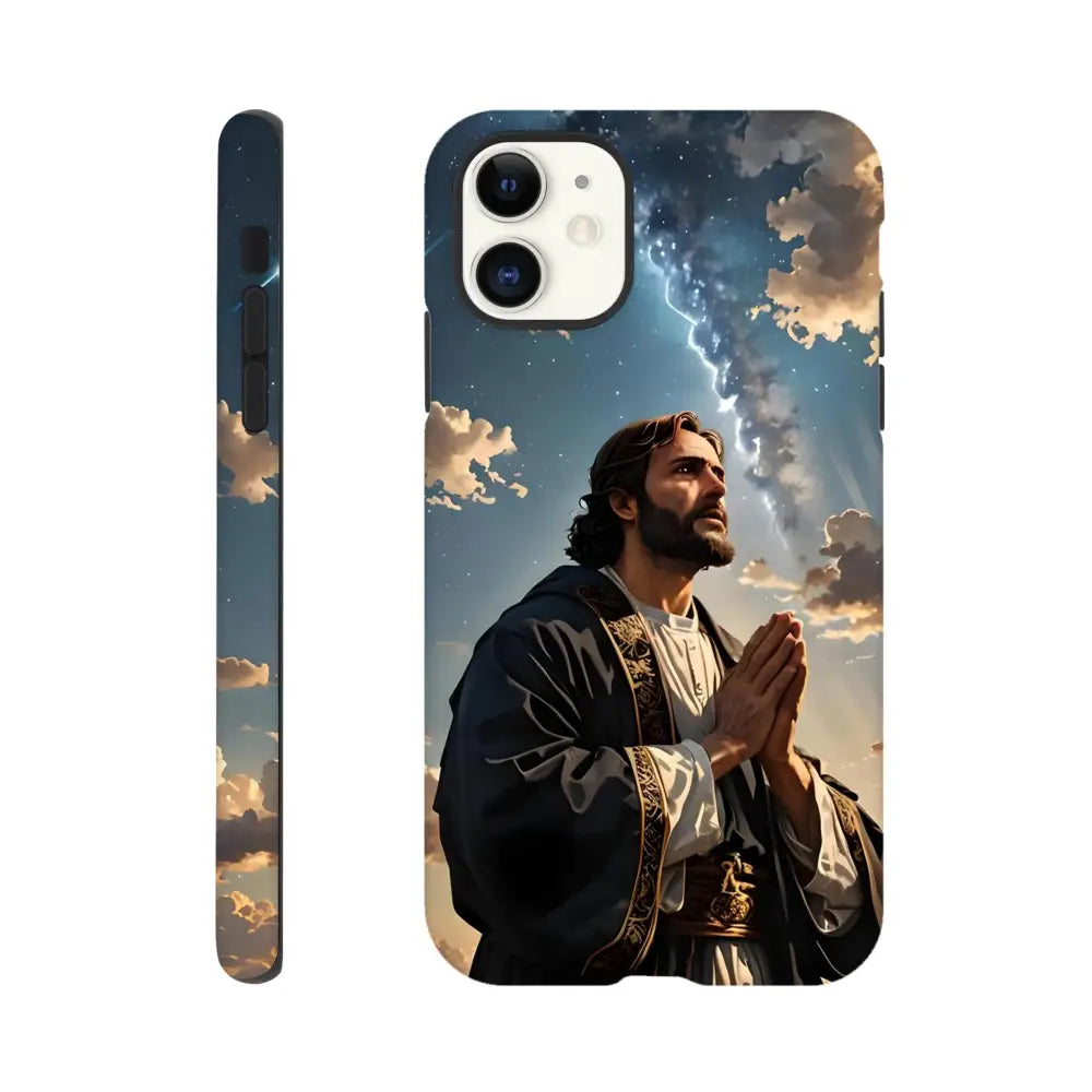 IPhone Tough Case with praying man cosmic design by PixiOnyx