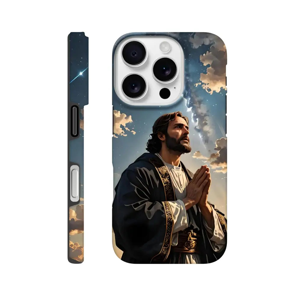 Jesus-themed phone case featuring prayer to the cosmos for iPhone Tough Case PixiOnyx