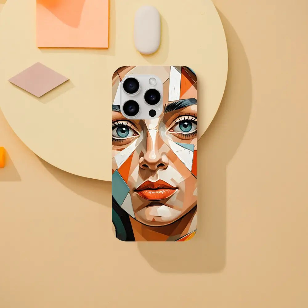Geometric face phone case for iPhone Tough Case Prismatic Portrait PixiOnyx Artistic Armor
