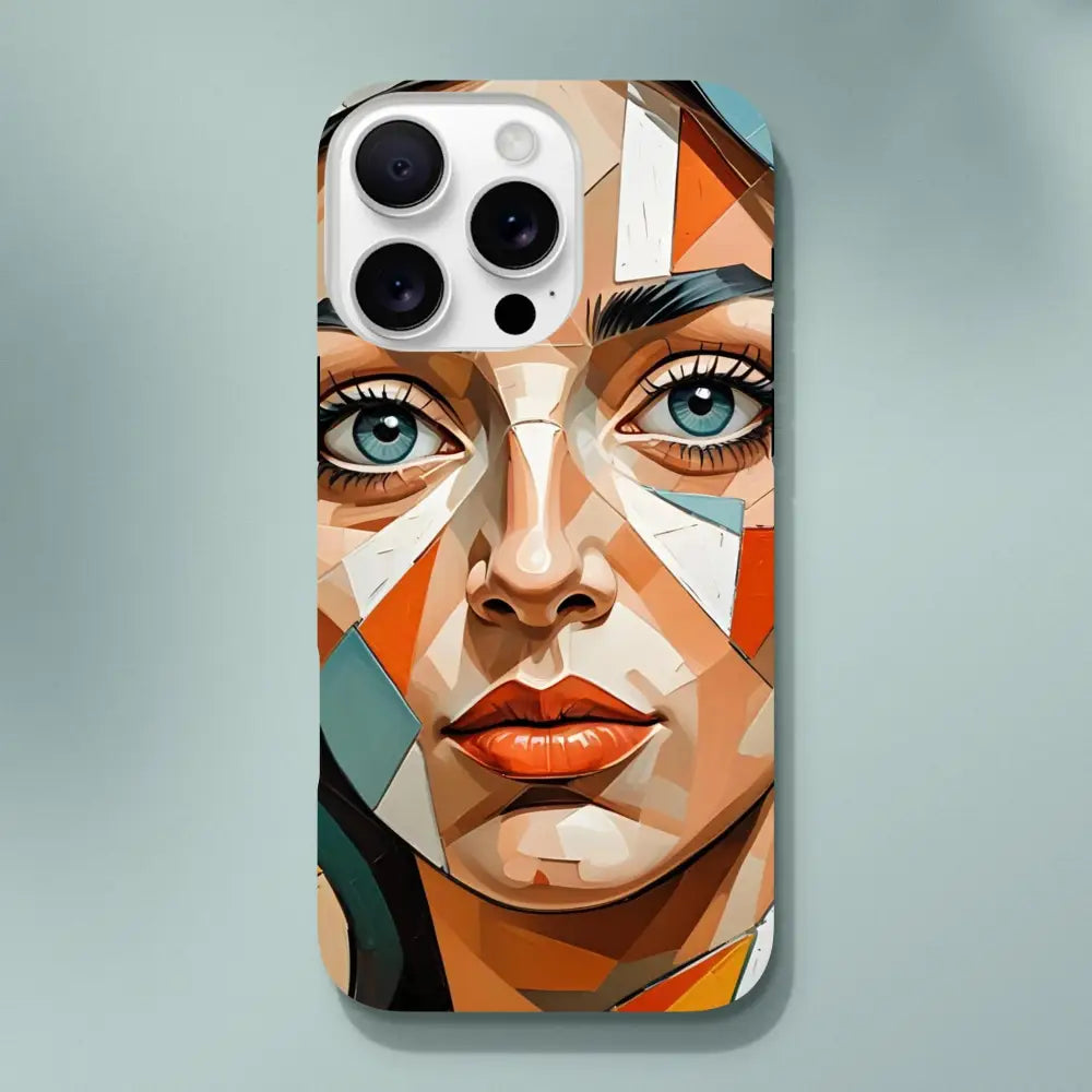 IPhone Tough Case with Prismatic Portrait geometric woman’s face artwork