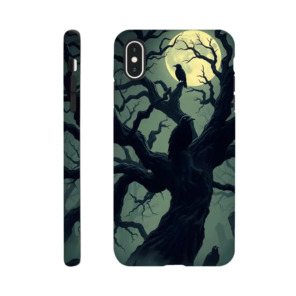 Raven-themed phone case for iPhone from PixiOnyx Gothic Guard Edition collection