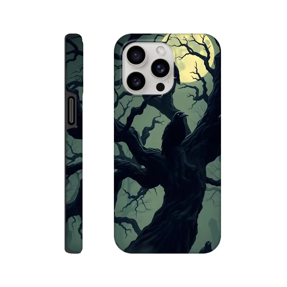 Raven-themed iPhone Tough Case from PixiOnyx Gothic Guard Edition with Crooked Moon design