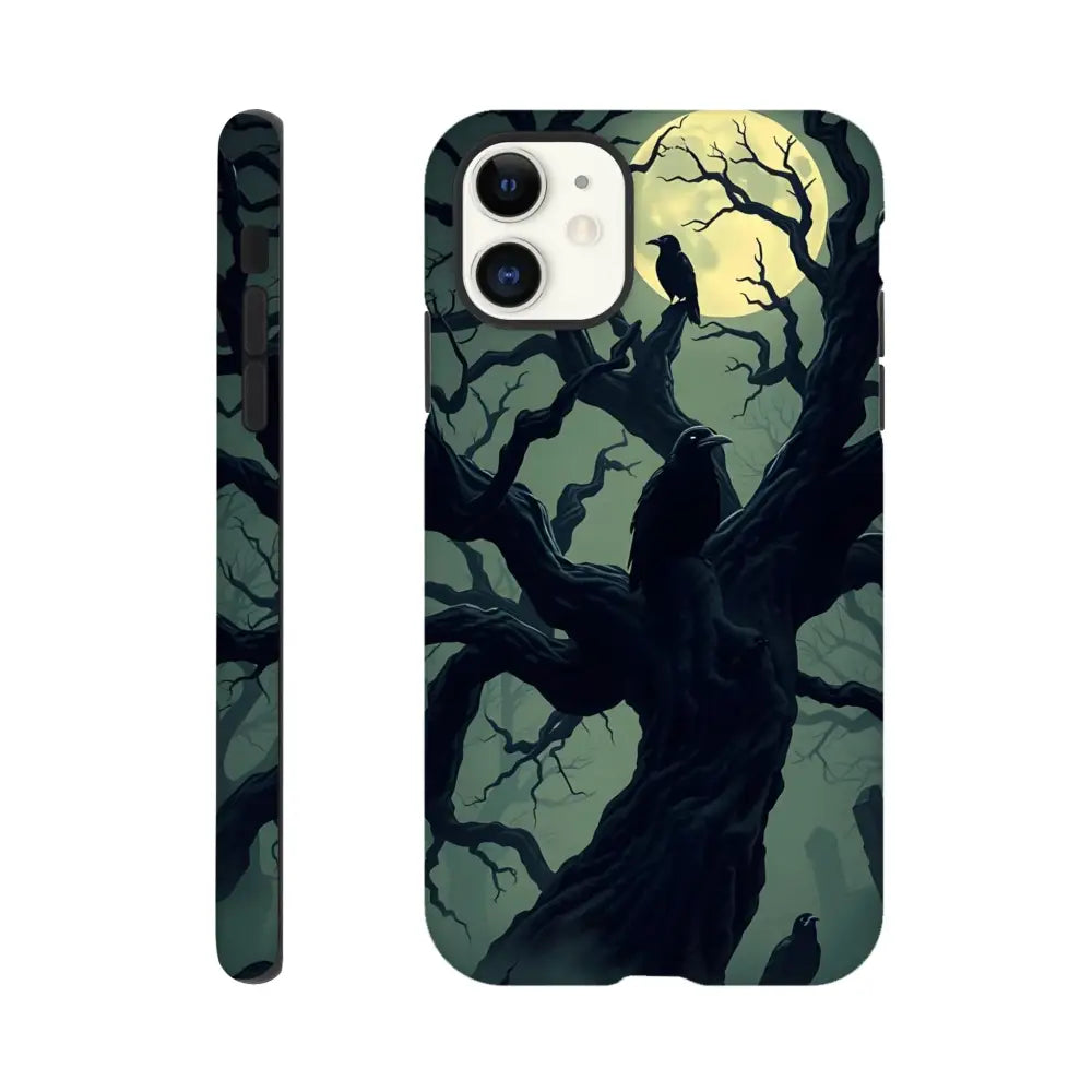 IPhone Tough Case with spooky tree and raven design from PixiOnyx Gothic Guard Edition