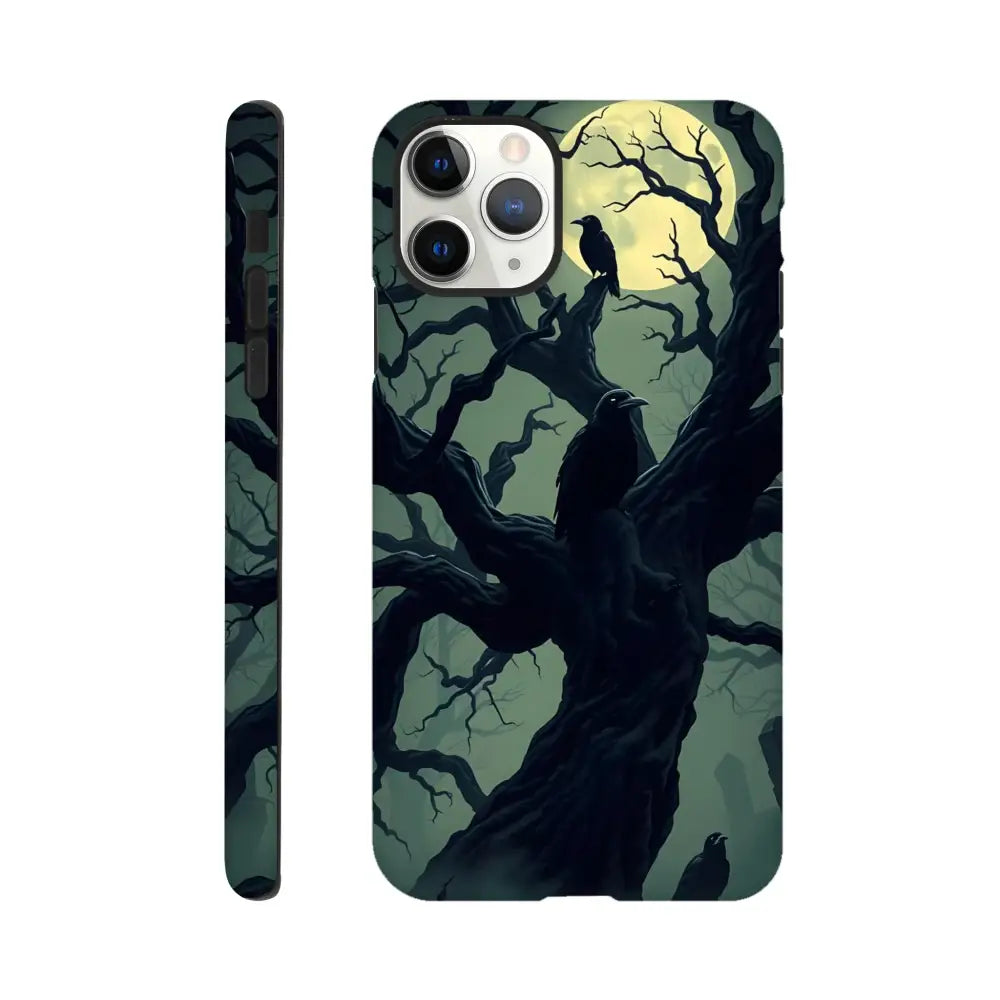 Raven-themed iPhone Tough Case Watcher of the Crooked Moon PixiOnyx Gothic Guard Edition