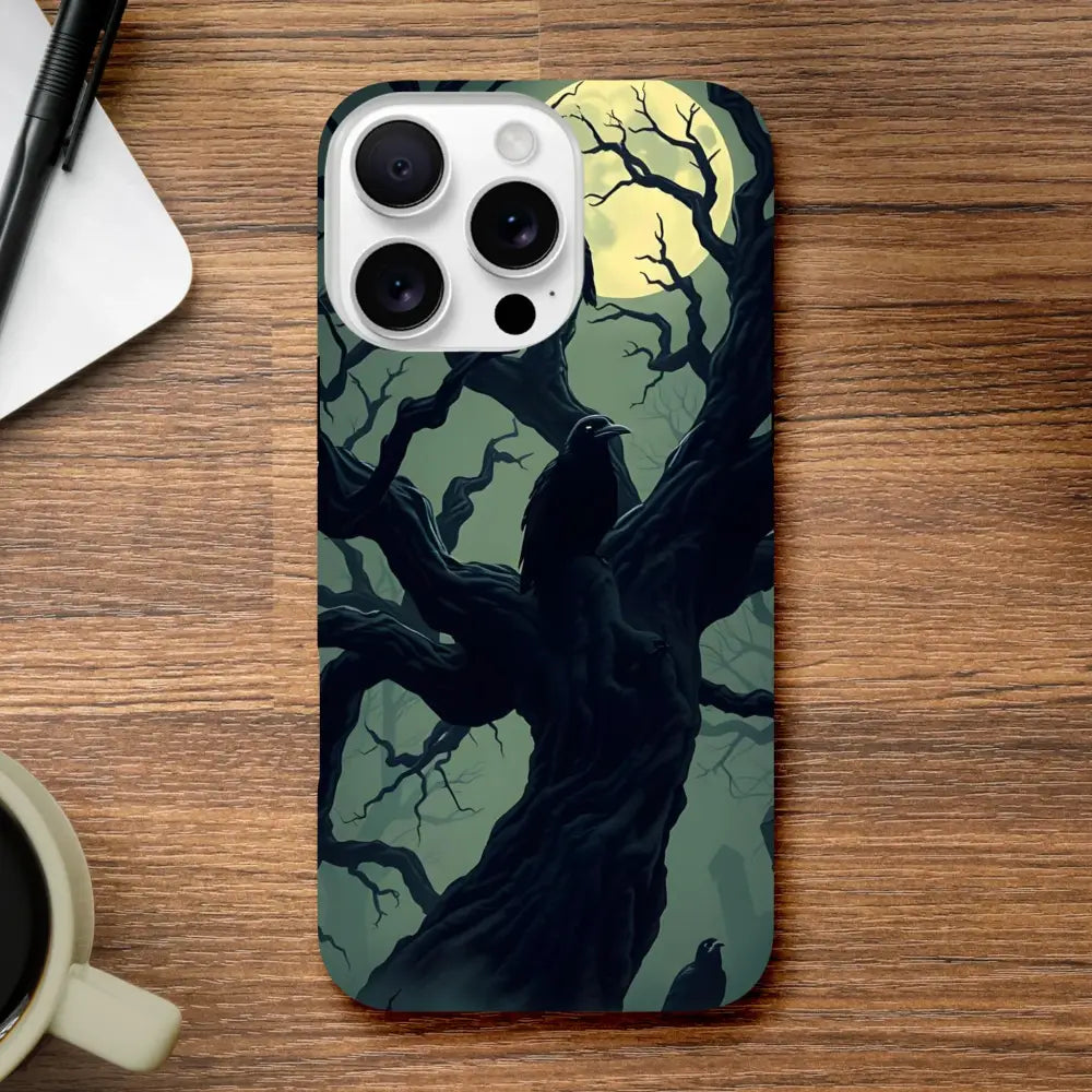 Raven-themed iPhone Tough Case from PixiOnyx Gothic Guard Edition featuring a moon design