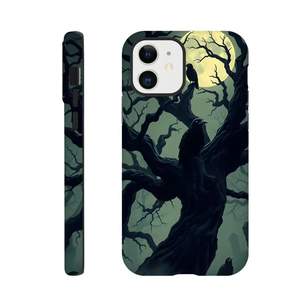 Raven-themed iPhone Tough Case from PixiOnyx Gothic Guard Edition featuring Watcher of the Crooked Moon