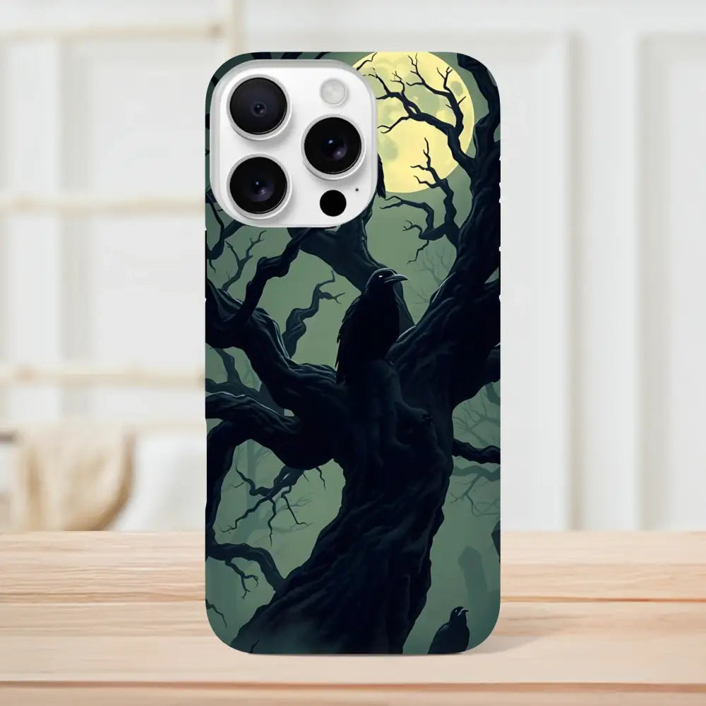IPhone Tough Case featuring spooky tree and moon design from PixiOnyx Gothic Guard Edition