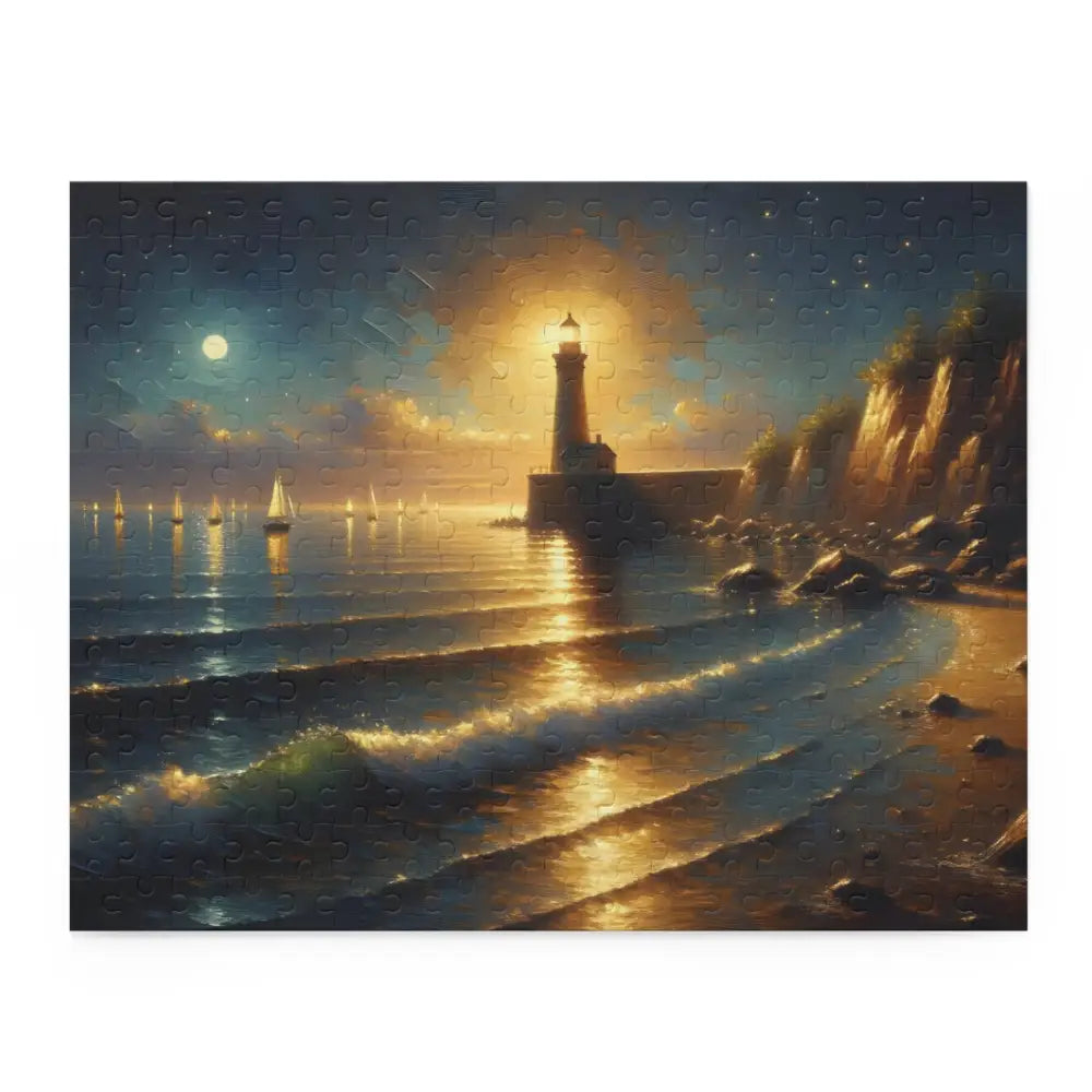 Coastal lighthouse puzzle from PixiOnyx Painterly Coastal Art collection
