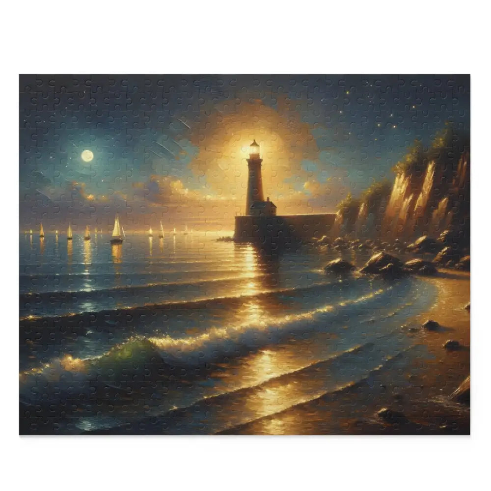 Coastal lighthouse puzzle from PixiOnyx Painterly Coastal Art collection