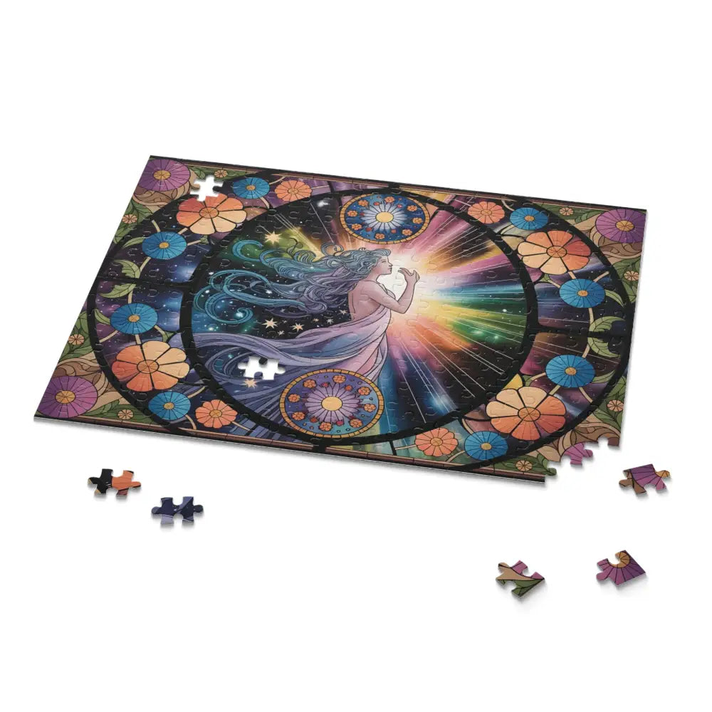 Completed celestial woman jigsaw puzzle from PixiOnyx Cosmic Puzzle Art