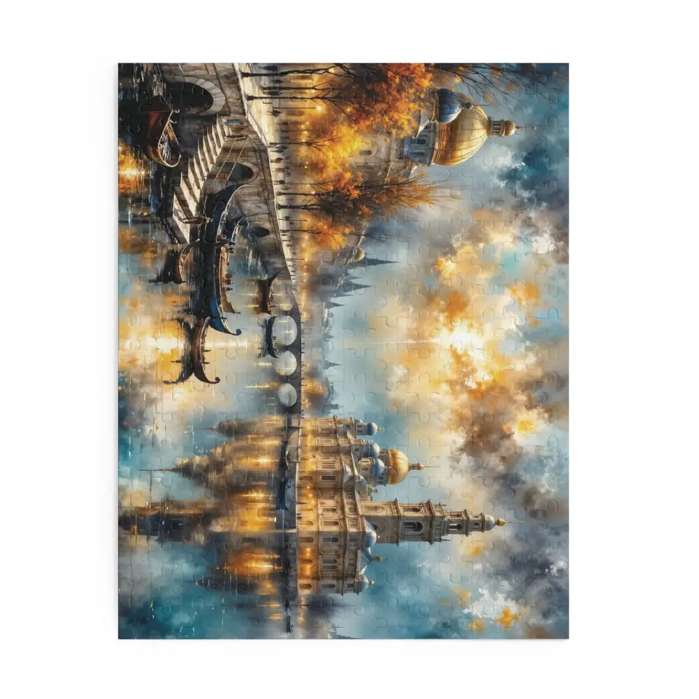 Vibrant painterly cityscape with reflection for captivating family nights and meditative solo play