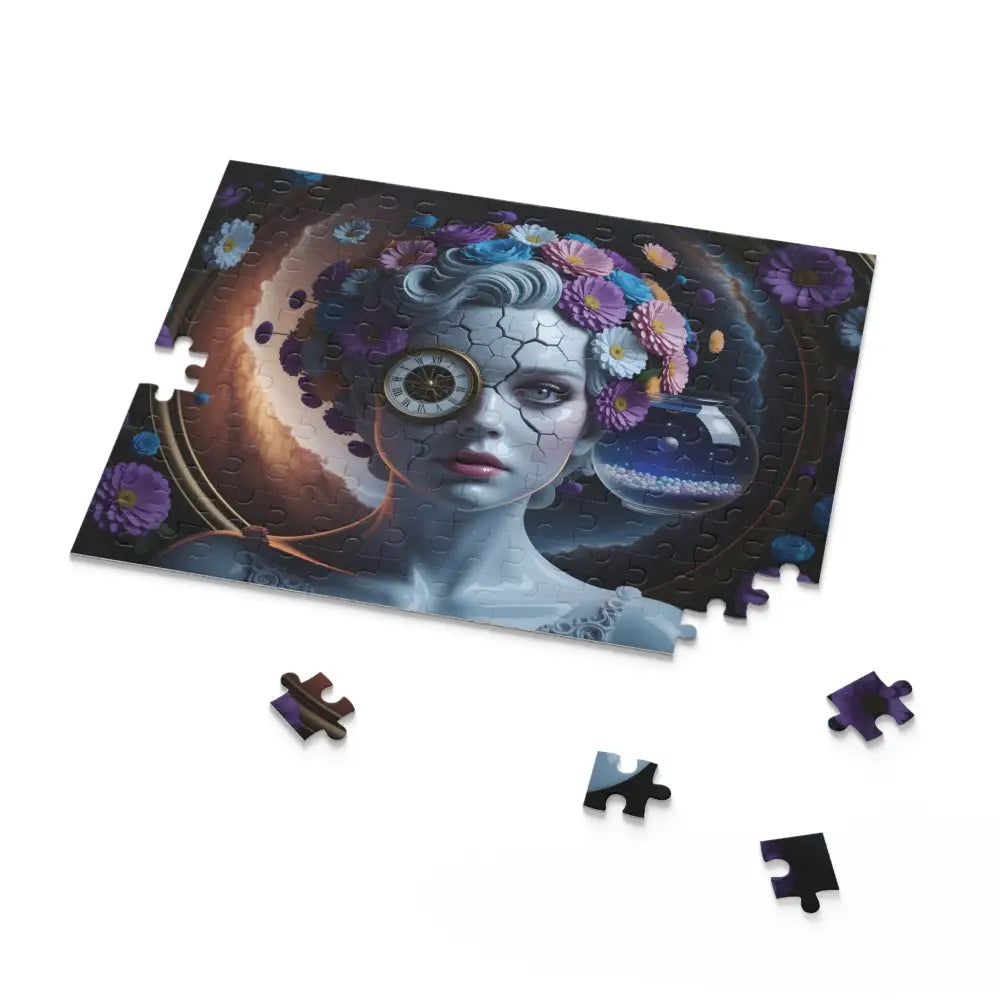 Artistic jigsaw puzzle titled Fractured Time by PixiOnyx Surreal Porcelain Aesthetic Puzzle