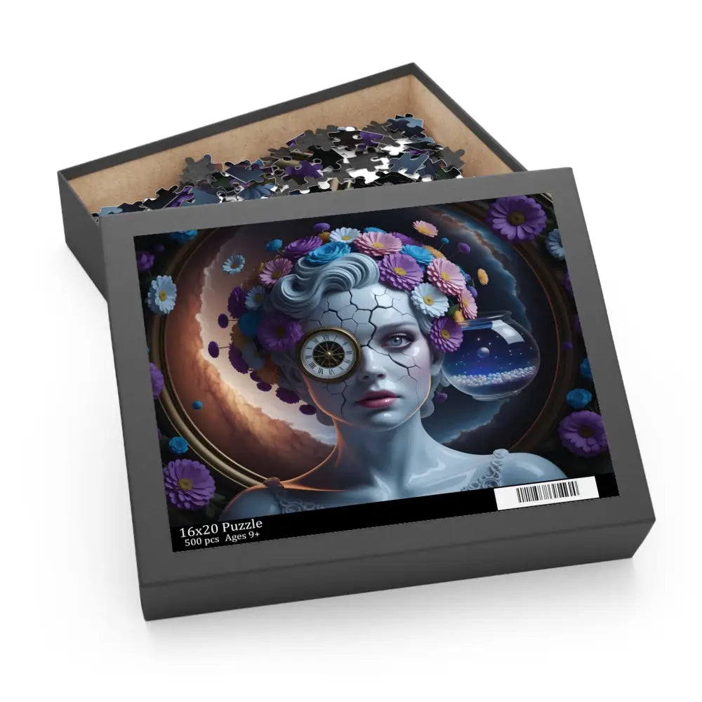 Surreal woman with clockwork eye jigsaw puzzle from PixiOnyx Fractured Time collection