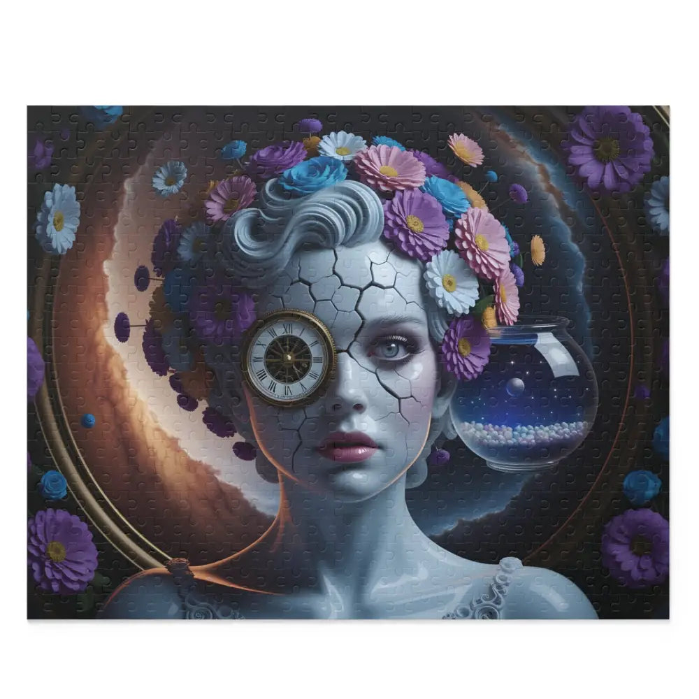 Surreal puzzle art from Jigsaw Puzzle Fractured Time PixiOnyx Surreal Porcelain Aesthetic Puzzle