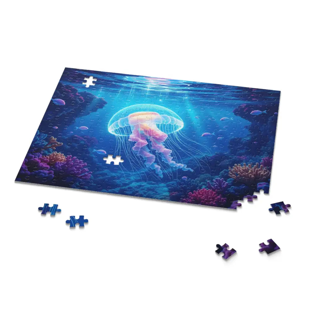 Jellyfish puzzle from Jigsaw Puzzle Glowing Wanderer PixiOnyx Lumen Depths Series