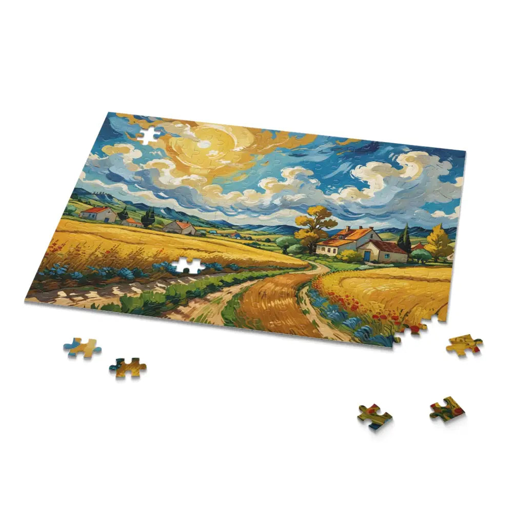 Landscape painting jigsaw puzzle from PixiOnyx Golden Fields Reverie Horizon Series