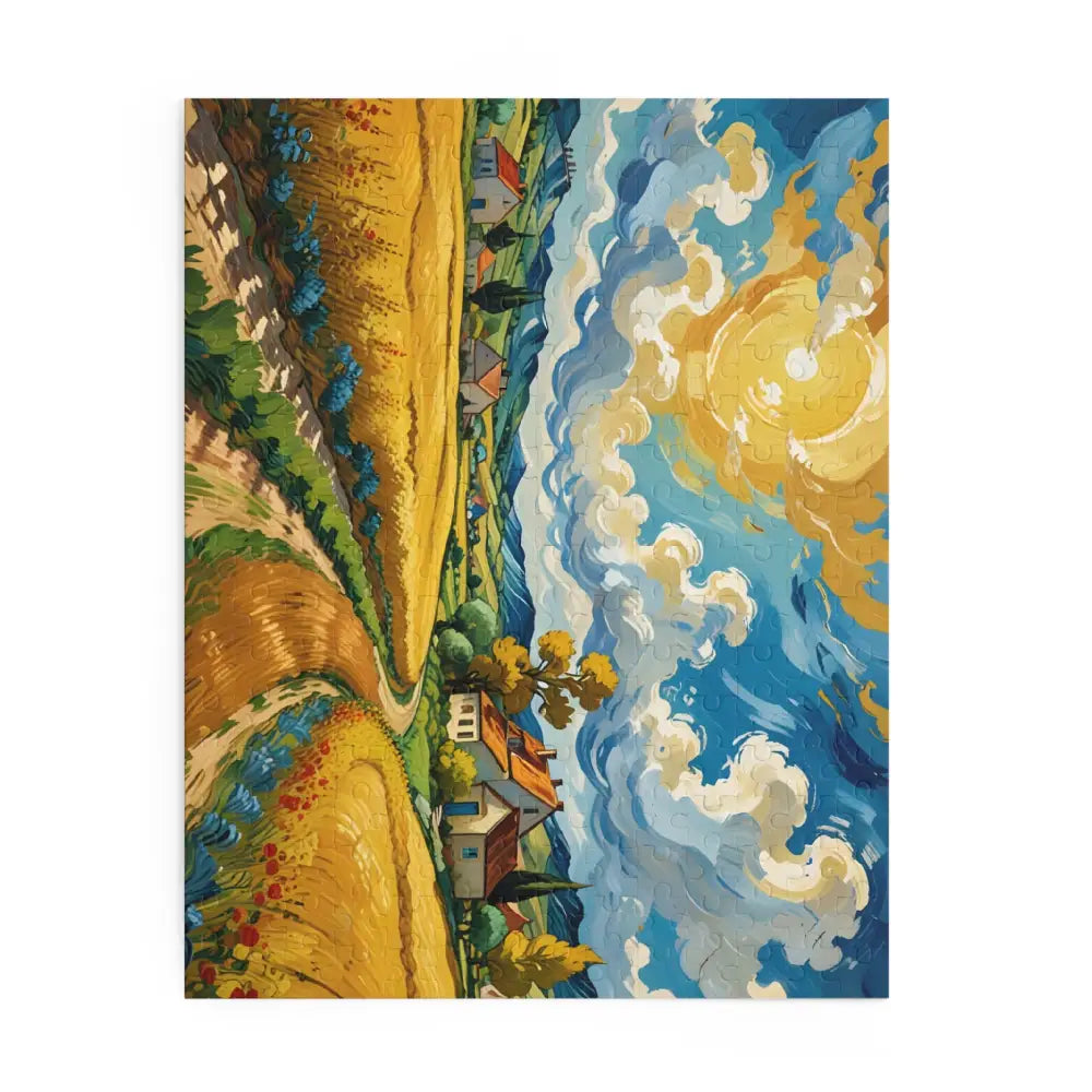 Colorful landscape painting from Jigsaw Puzzle Golden Fields Reverie PixiOnyx series