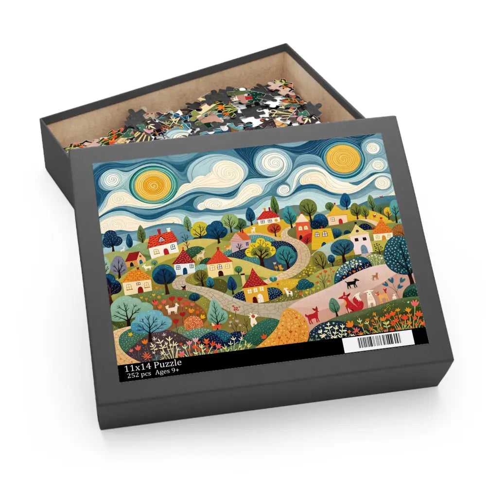 Jigsaw Puzzle Hillside Harmony by Honson Ventures Limited featuring Gnaftis House Flat scene