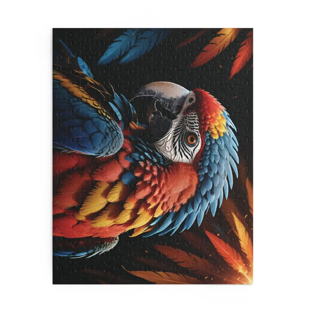 Colorful parrot jigsaw puzzle from Macaw Ascension PixiOnyx Tropical Dreamcore collection