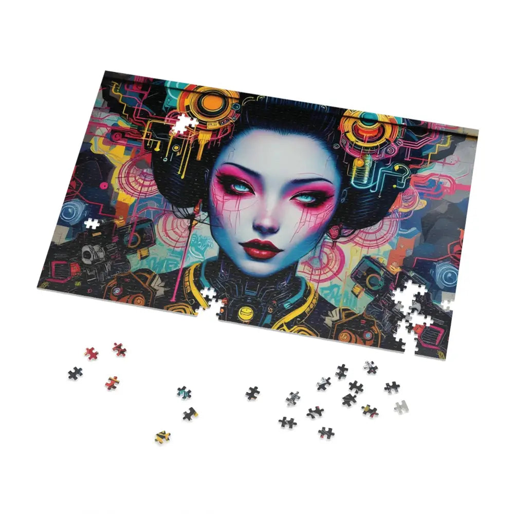 Cyberpunk Geisha Jigsaw Puzzle from PixiOnyx Art-Fusion Urban Brain Teaser