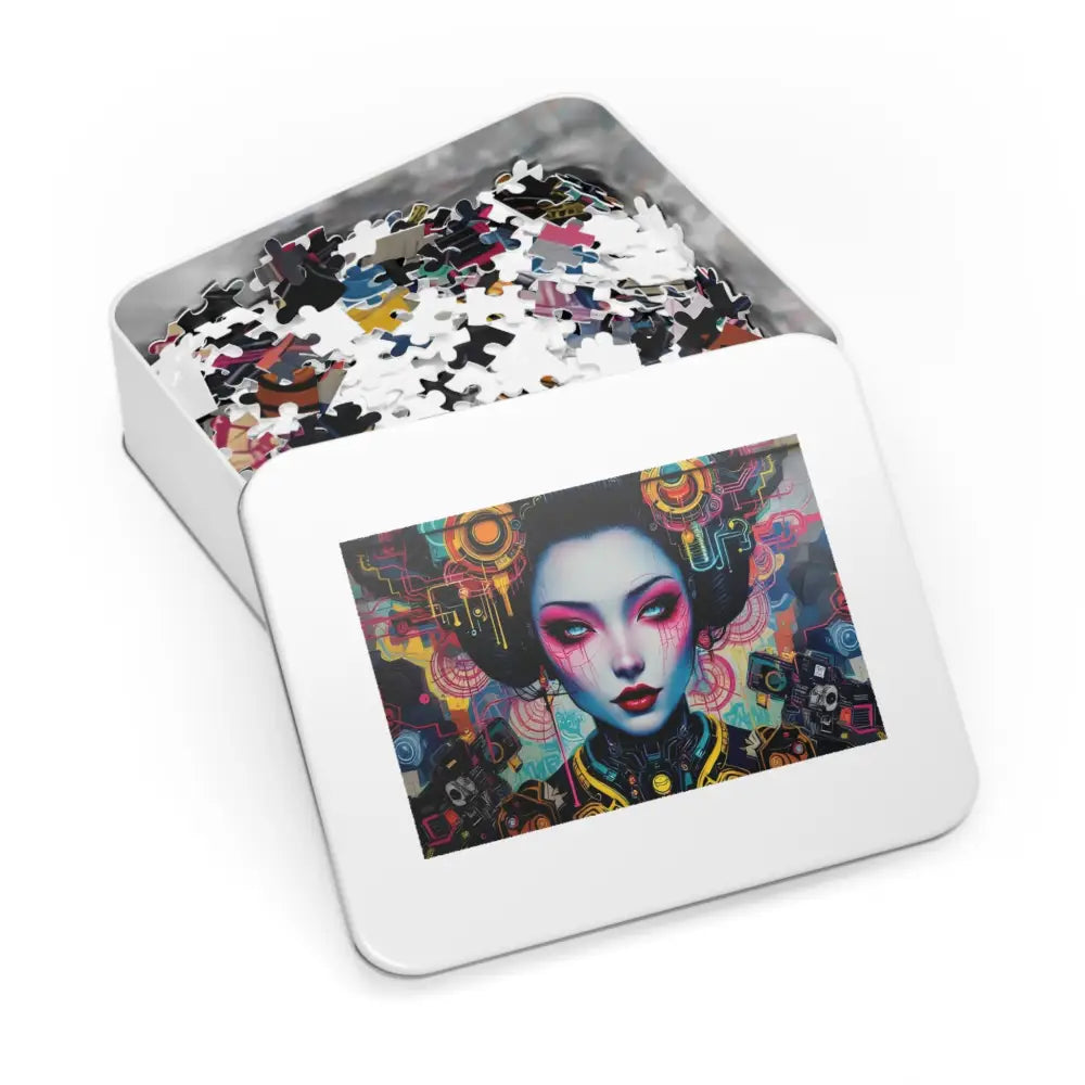Puzzle in a tin with Geisha-inspired design from PixiOnyx Art-Fusion Urban Brain Teaser