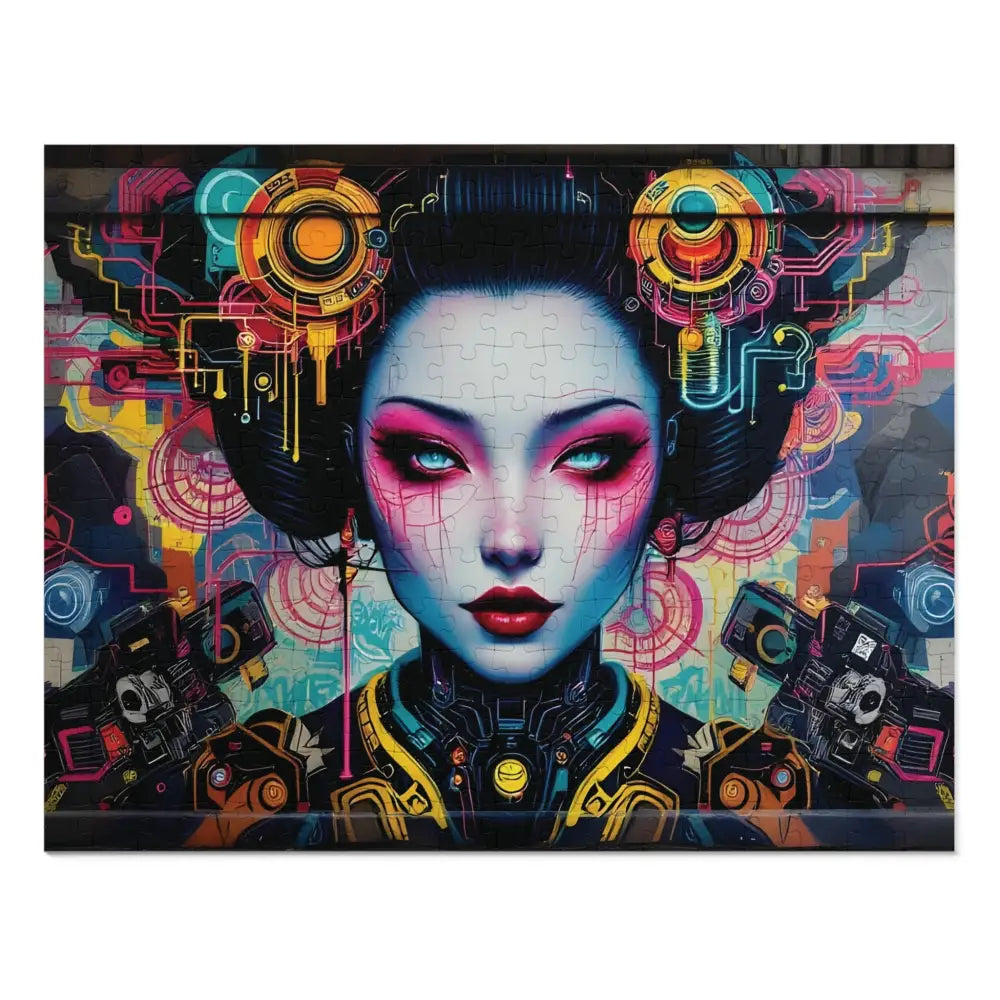 Cyberpunk geisha puzzle from PixiOnyx Art-Fusion urban brain teaser collection