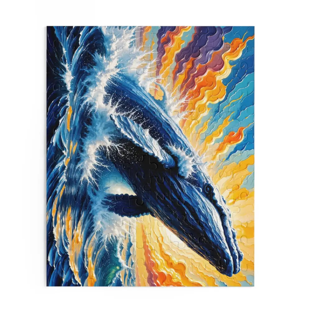 Jigsaw Puzzle Ocean King featuring cosmic marine marvel bursting with vibrant waves and sky
