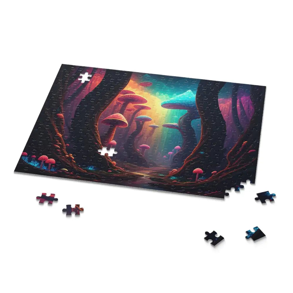 Fantasy mushroom forest jigsaw puzzle from PixiOnyx Psychedelic Grove Series