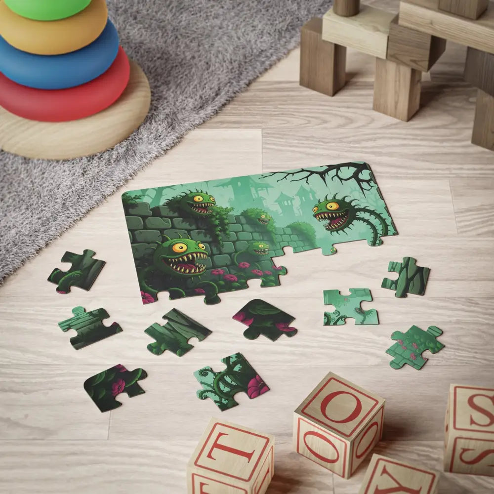 Monster-themed jigsaw puzzle from Kids Jigsaw Puzzle Grinvine Grove PixiOnyx Whimsical Challenge