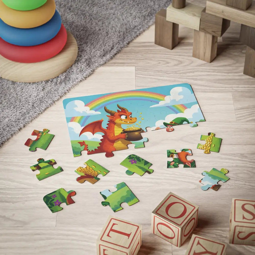 Dragon-themed jigsaw puzzle from PixiOnyx Fantasy Fun Set for Kids Jigsaw Puzzle collection