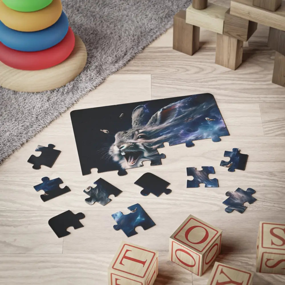 Animal-themed jigsaw puzzle featuring cosmic bunny design from PixiOnyx Cosmic Bunny Challenge
