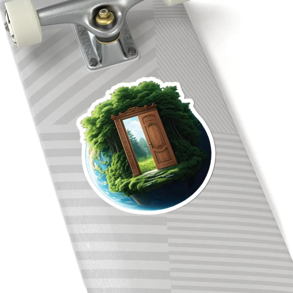 Surreal door sticker on forest planet for PixiOnyx Gateway Series